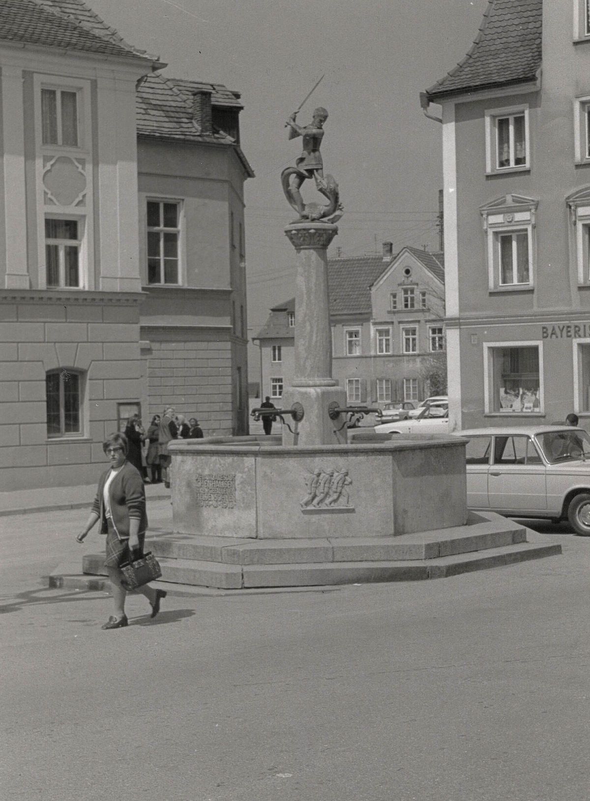 Brunnen am Marktplatz um 1970